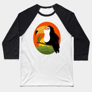 Fun colorful tucan bird sitting in a tree Baseball T-Shirt